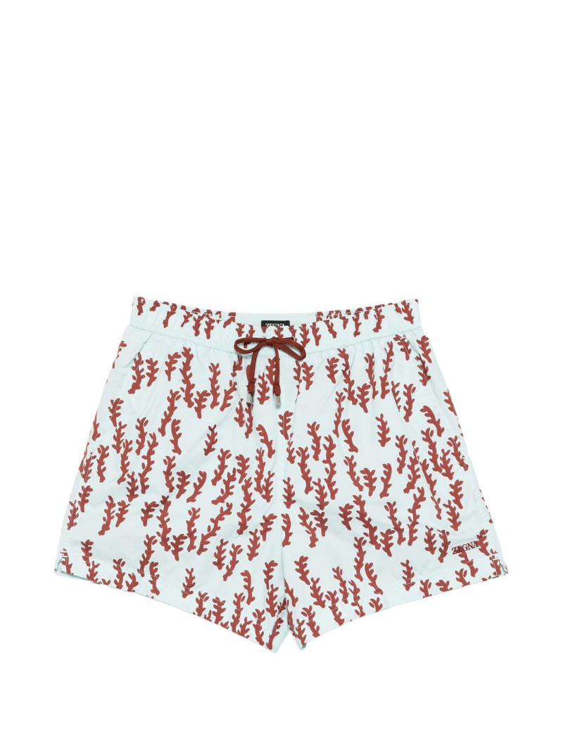 printed drawstring swim shorts 1