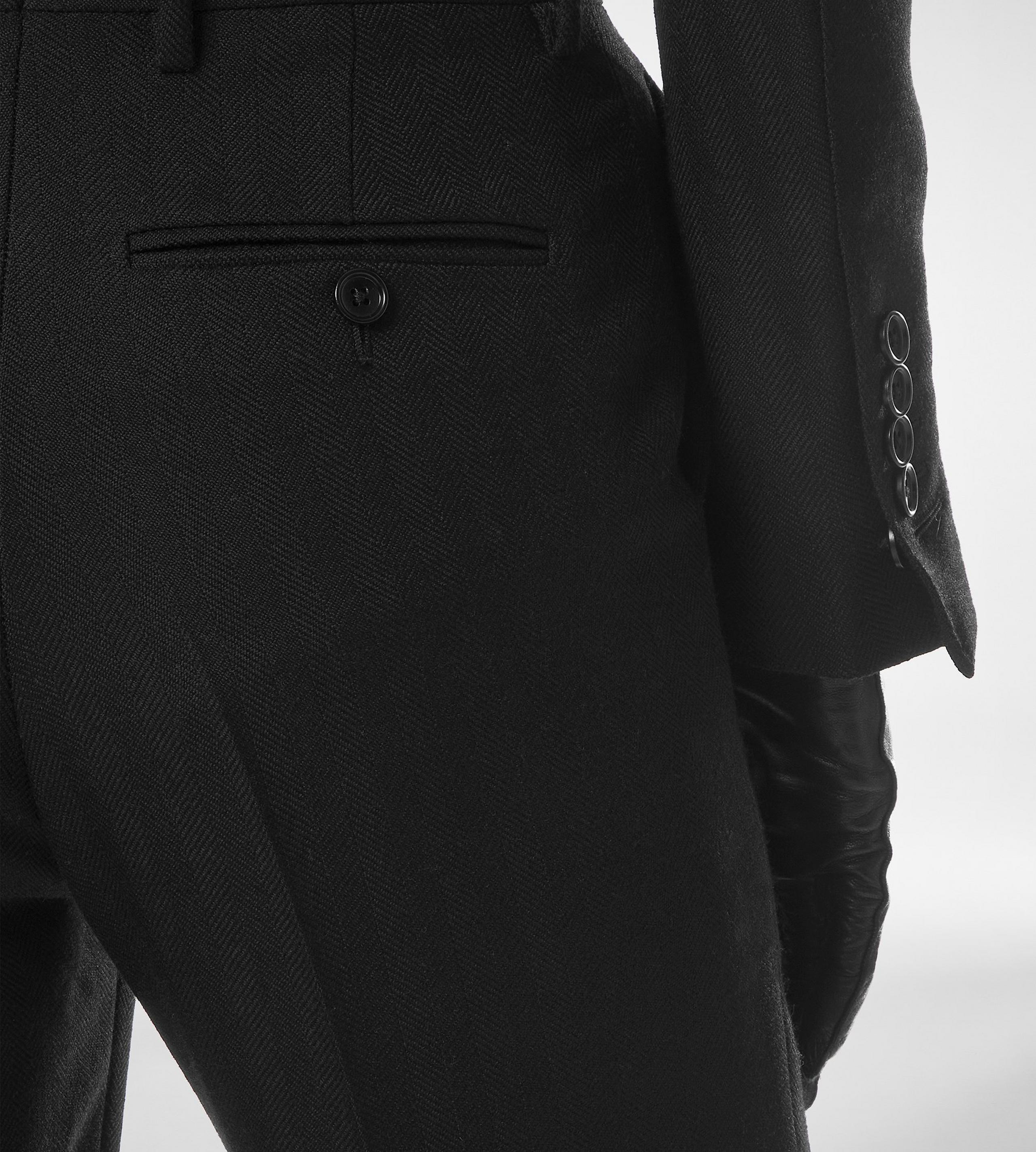 SHARP HERRINGBONE TAILORED STRAIGHT PANTS - 2