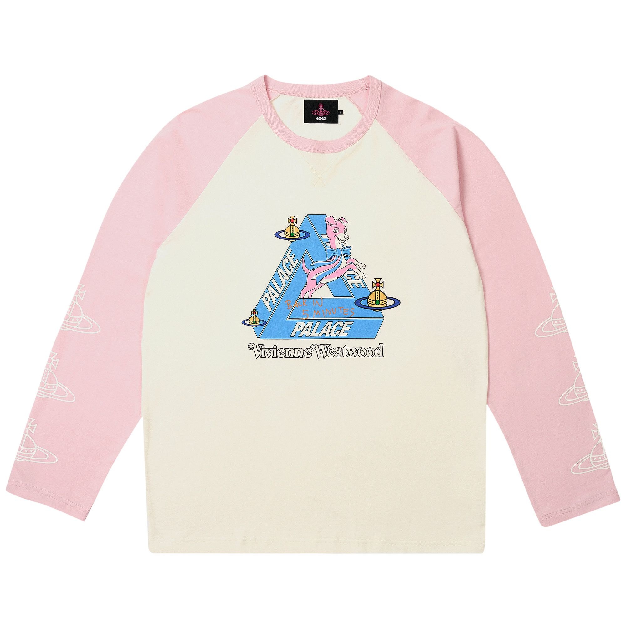 Palace x Vivienne Westwood Raglan Long-Sleeve 'White/Pink' - 1