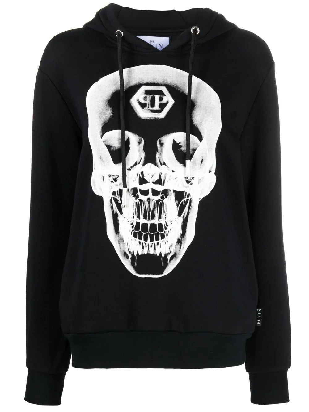 skull-print cotton hoodie - 1