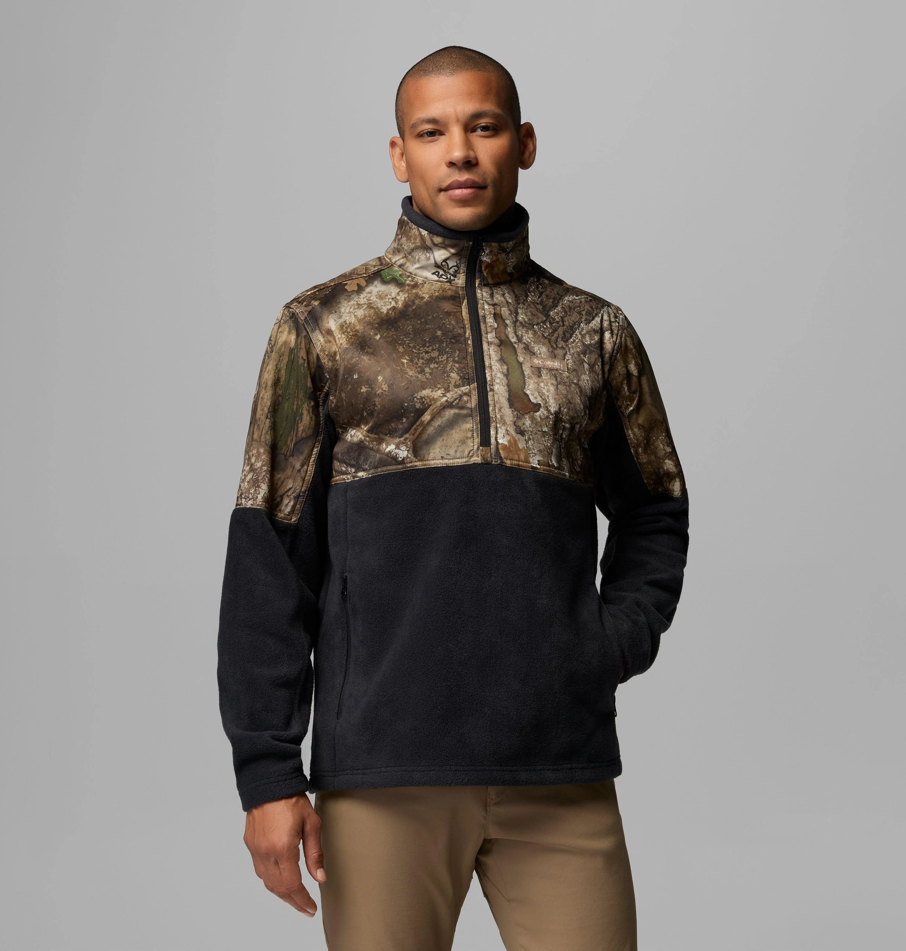 Men's PHG Fleece Overlay II Quarter Zip Fleece Pullover - 1