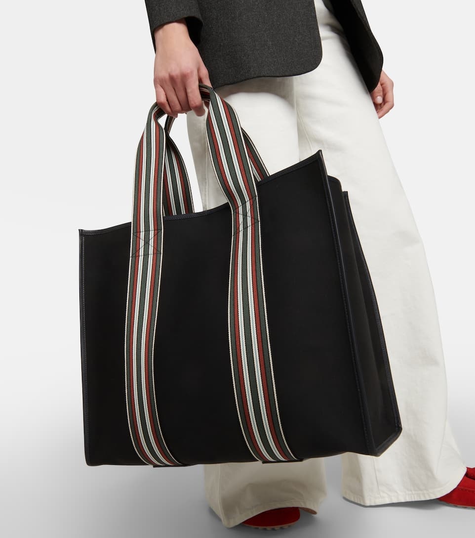 The Suitcase Stripe canvas tote bag - 2