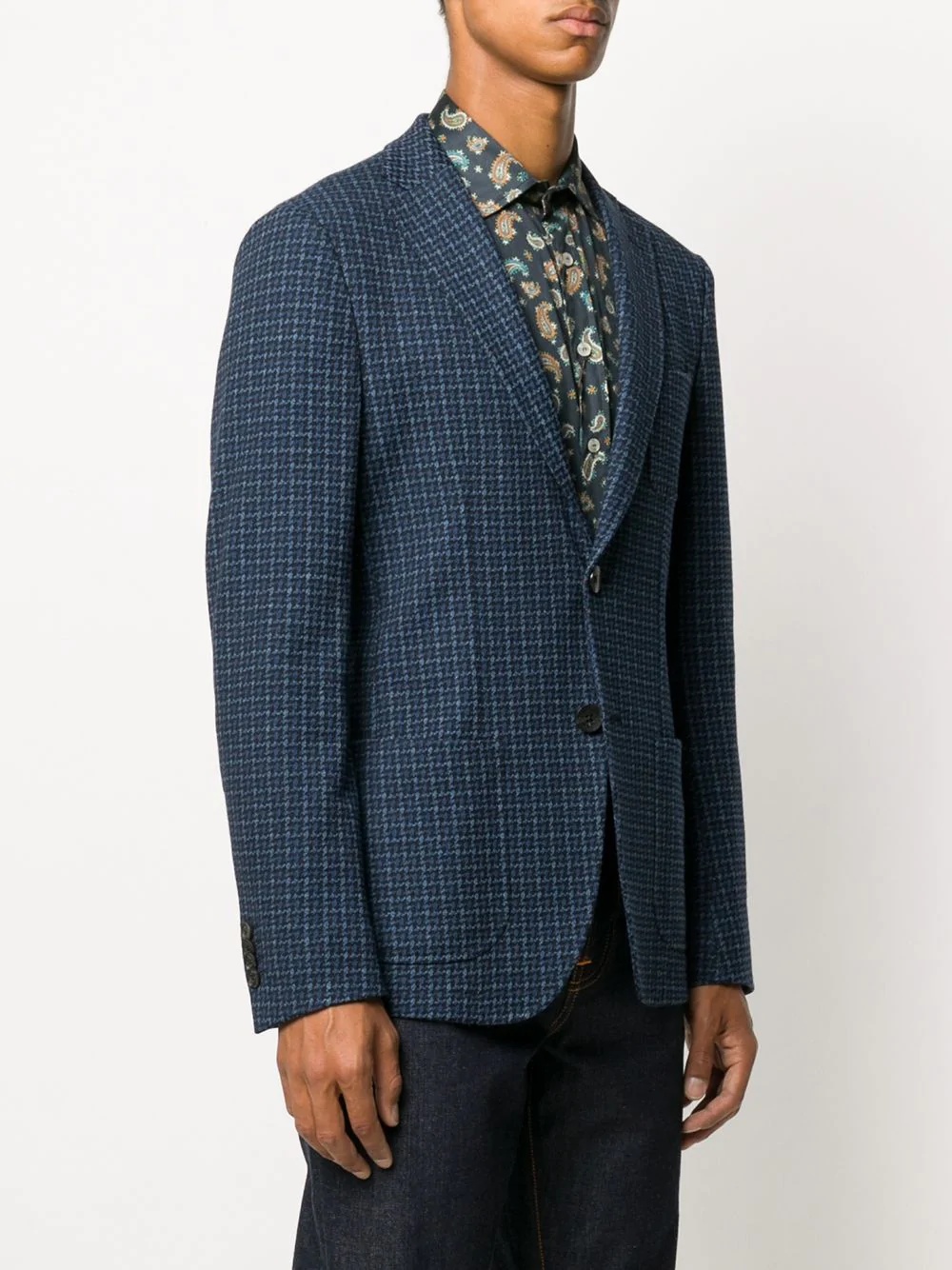 houndstooth check blazer - 3