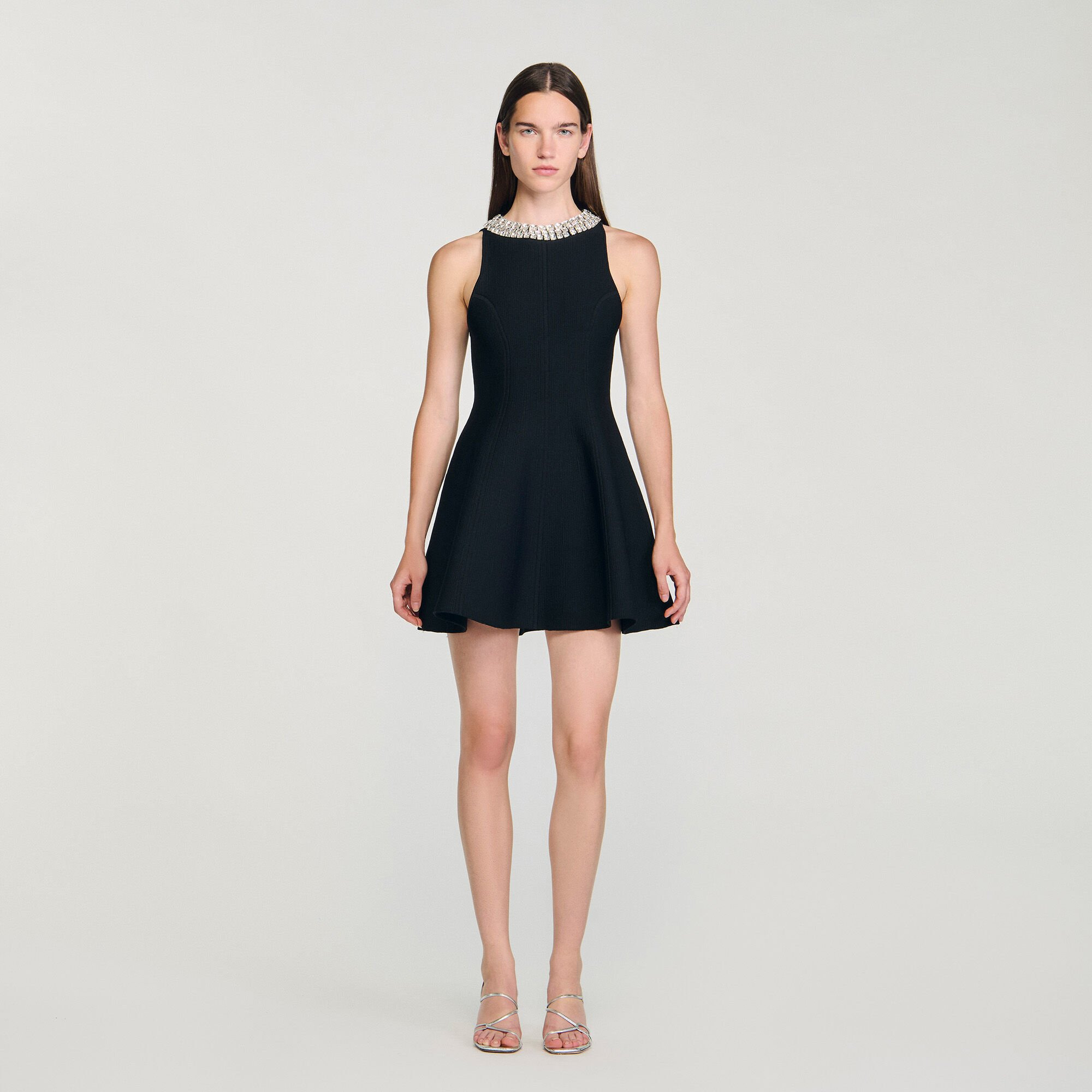 MINI DRESS WITH RHINESTONE COLLAR - 2