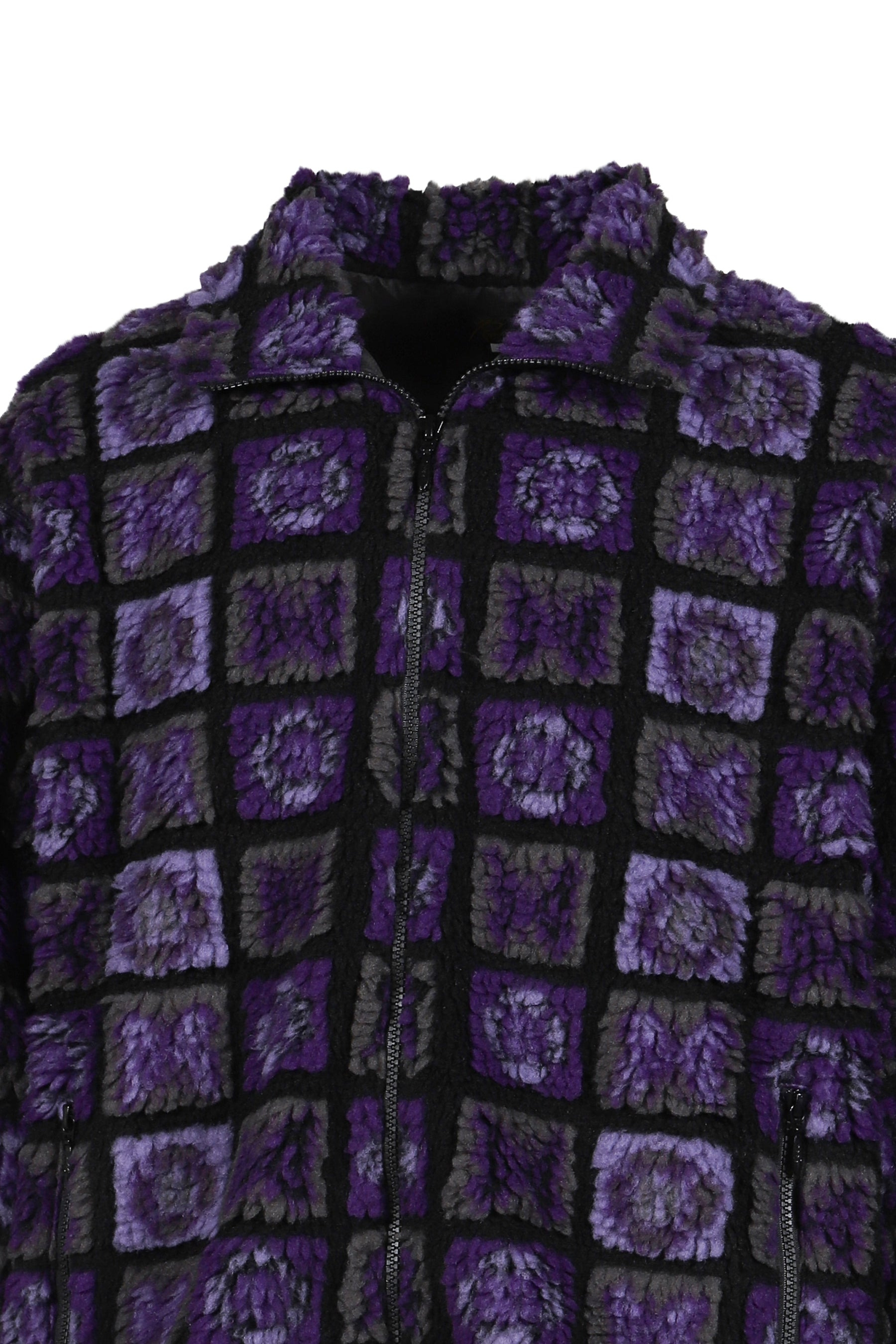 FUR JACKET - PAPILLON PLAID PILE / PUR BLK - 4