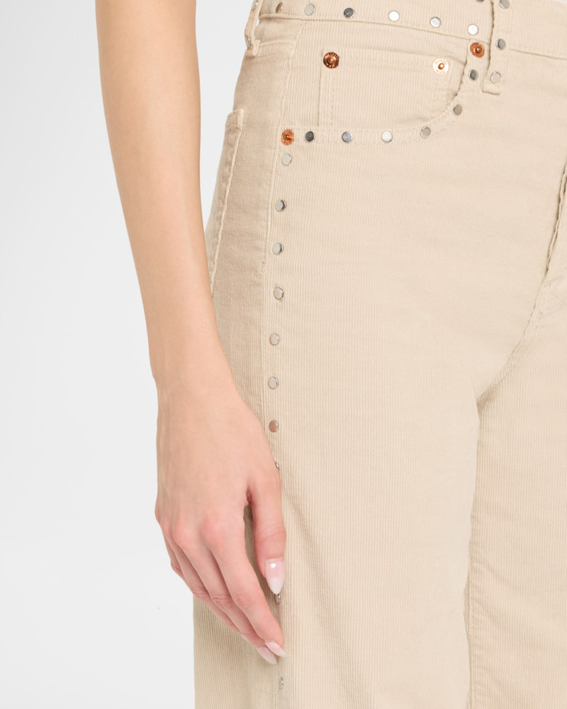 Studded Wide Flare Corduroy Pants 5