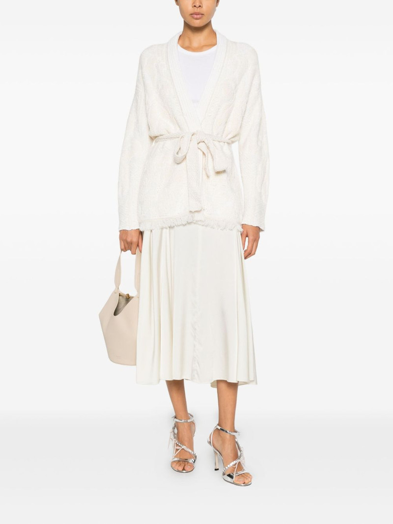 forte_forte fringed belted cardigan outlook