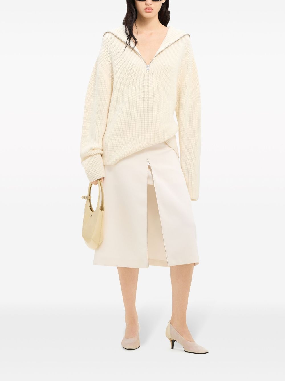 ribbed-knit hooded sweater - 2