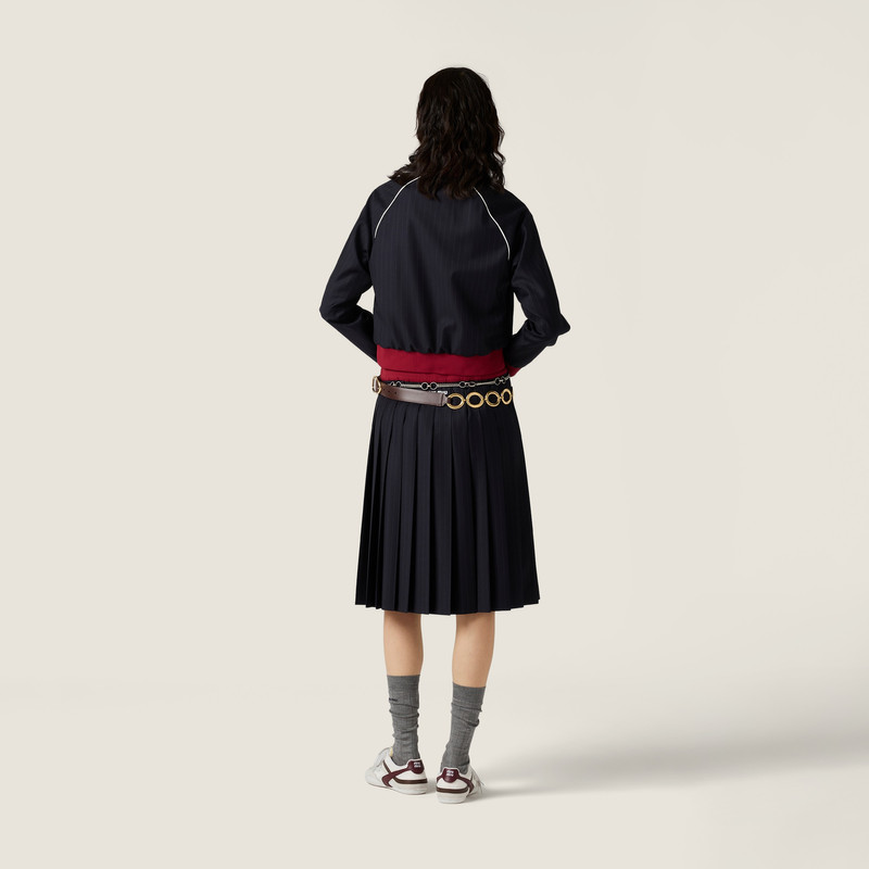 Pleated Pinstripe midi skirt 3