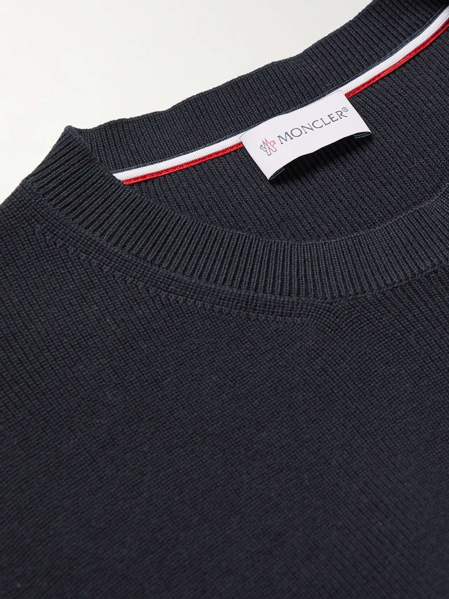 Logo-Appliquéd Shell-Trimmed Cotton Sweater - 5