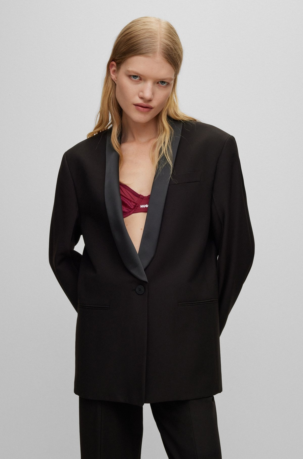 OVERSIZE-FIT JACKET WITH SHAWL LAPELS - 2