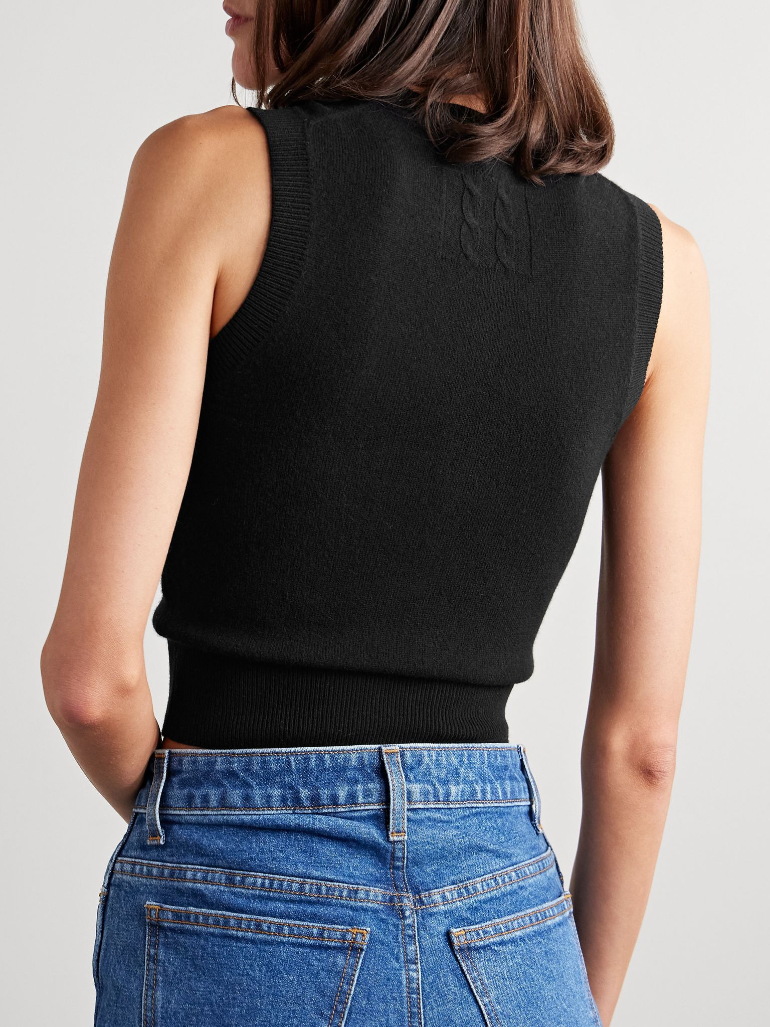 May cropped cashmere tank Black - 4