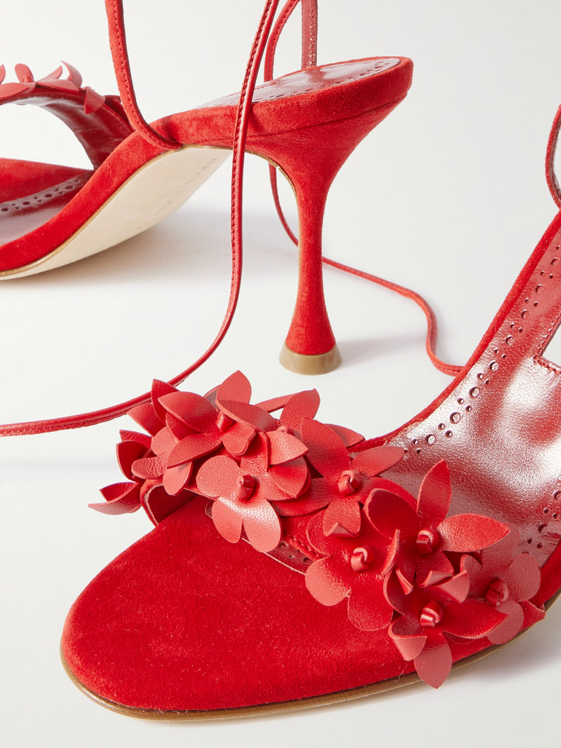 Anista 90 Leather-trimmed Suede Sandals 4