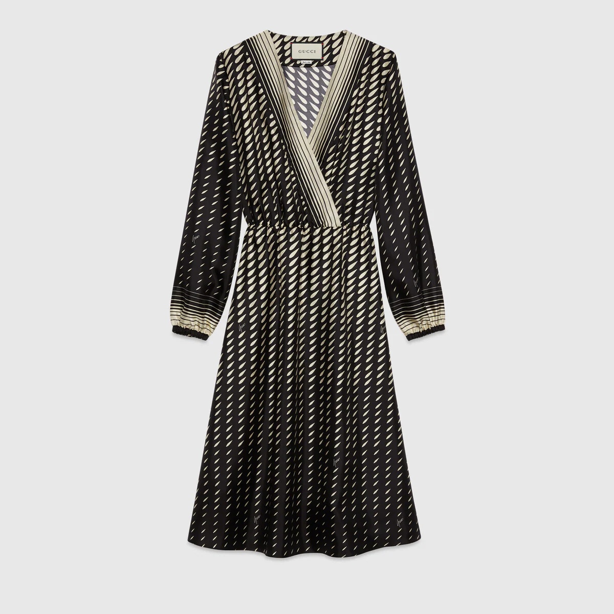 Print silk dress with scarf - 2