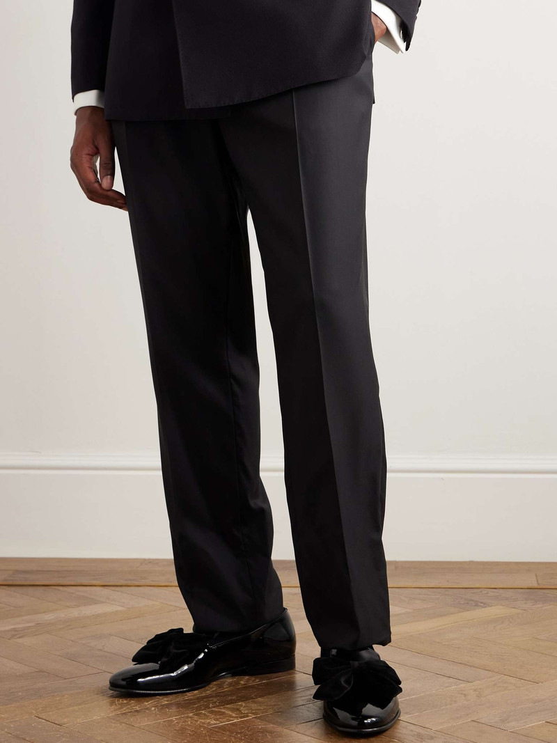 Manolo Blahnik Janser Velvet-Trimmed Patent-Leather Loafers outlook