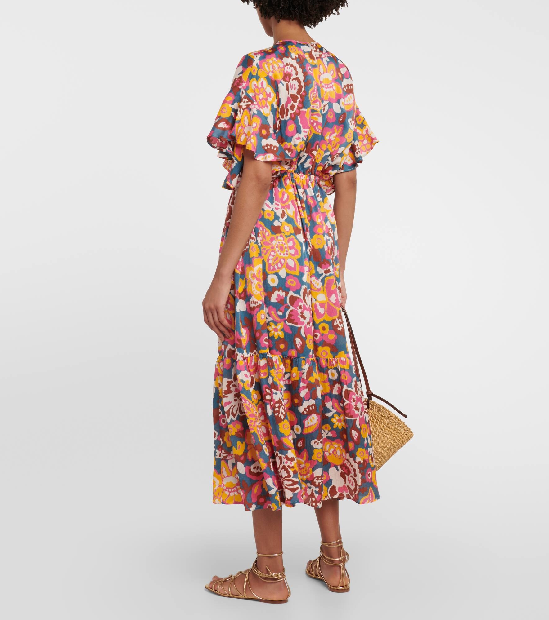 Piment floral silk and cotton midi dress - 3