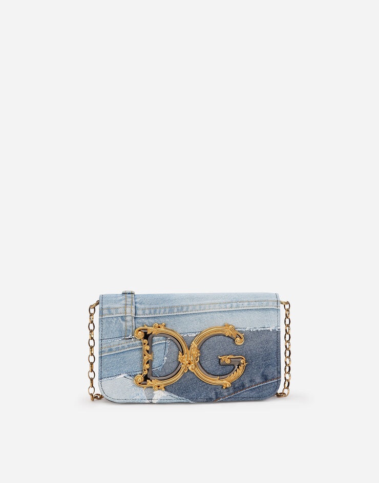 DG Girls clutch in patchwork denim and plain calfskin - 1