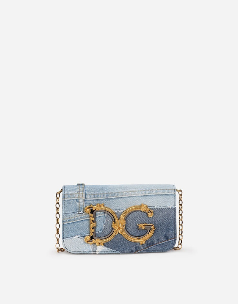 DG Girls clutch in patchwork denim and plain calfskin 1