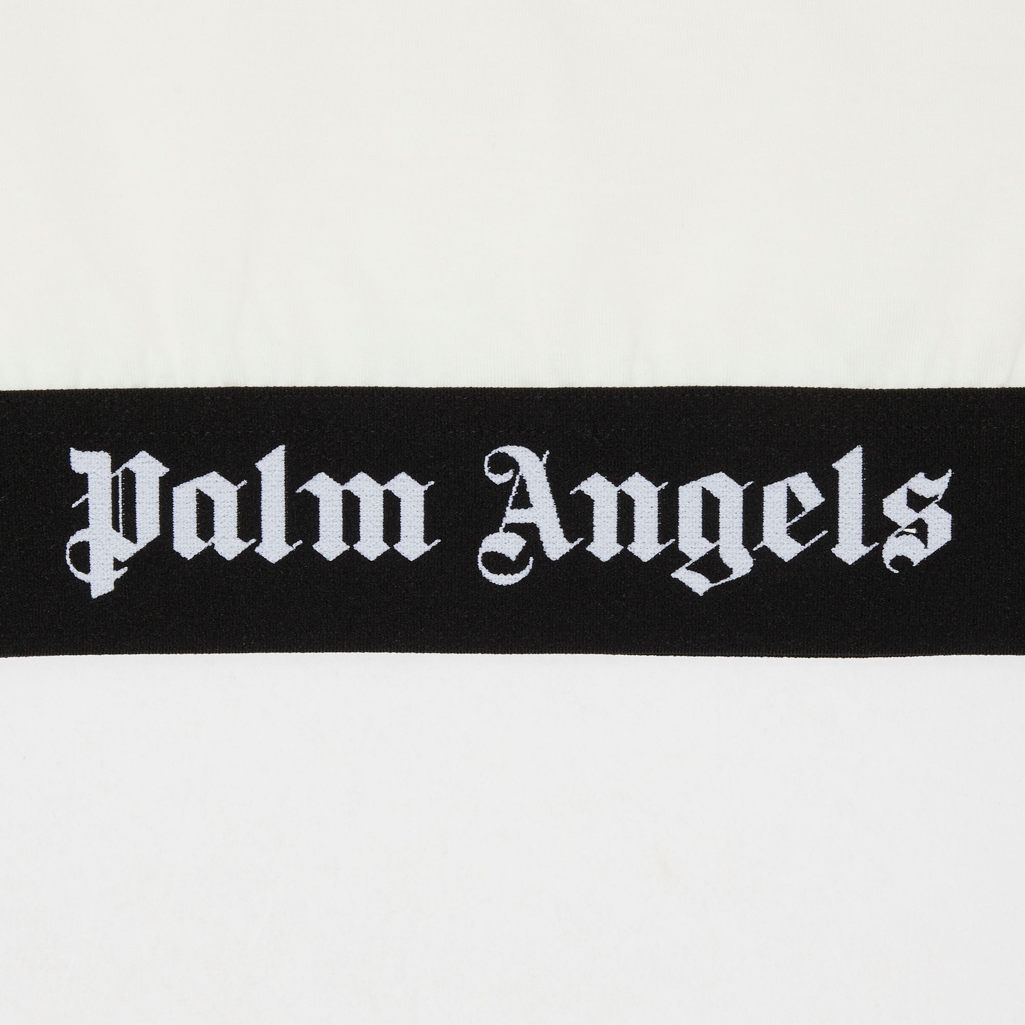 Palm Angels Logo Tape Crop Tee 'Off White' - 3