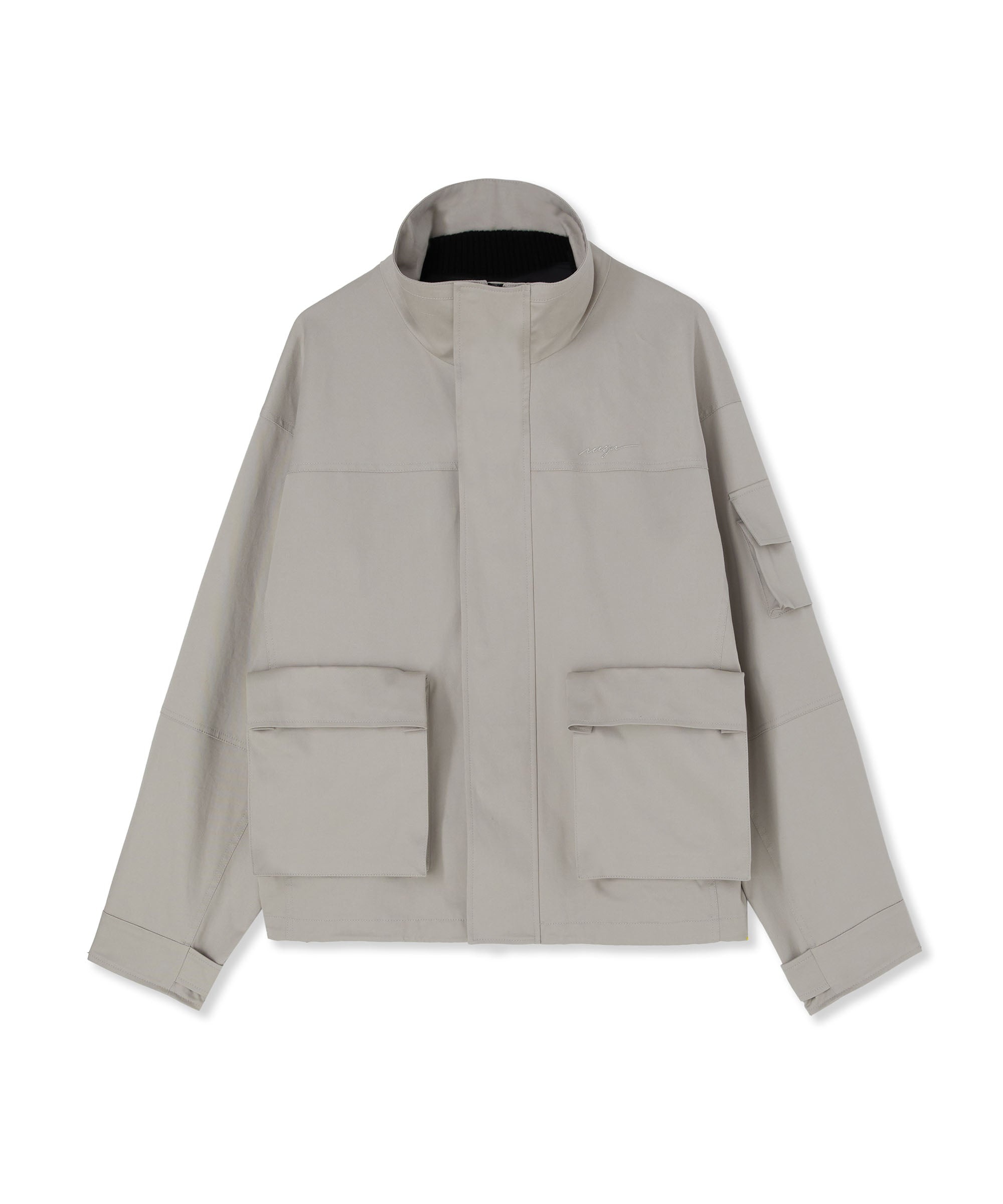 Cotton gabardine pocketed jacket - 1