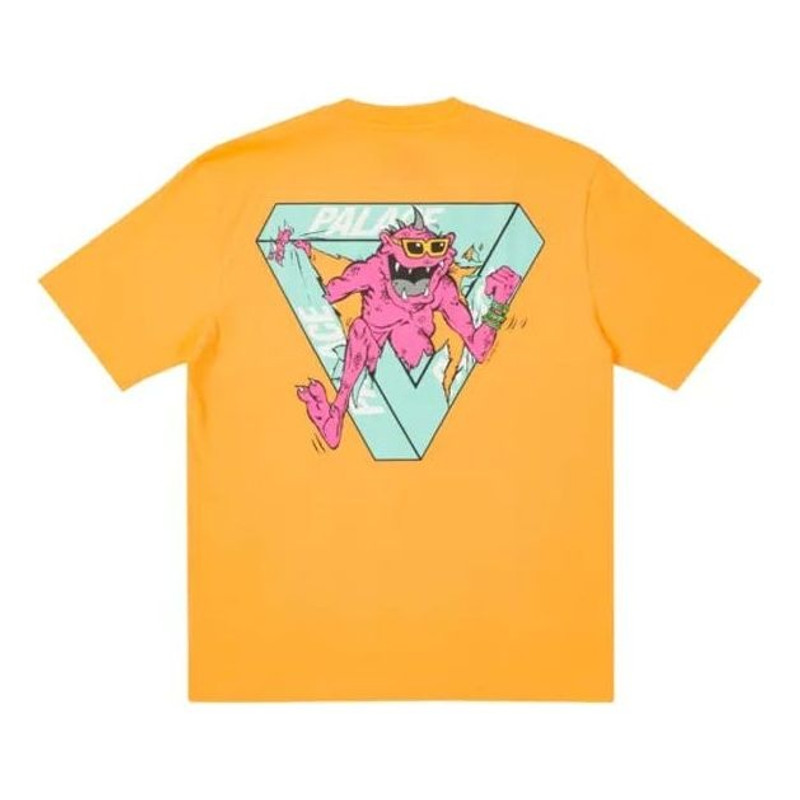 PALACE x M-Zone Crossover Small Tri-Ferg Pattern Cartoon Short Sleeve Unisex Orange P20TS217 - 1
