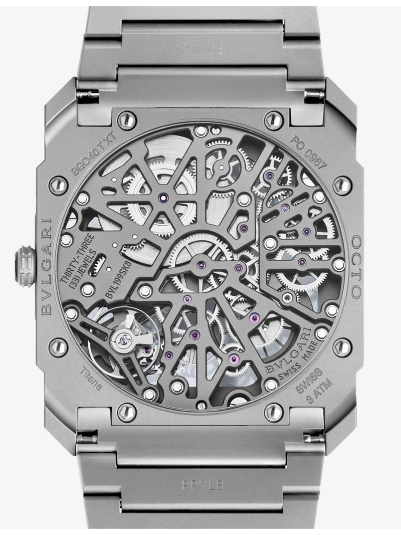OC40TTXTSK8D Octo Finissimo Skeleton titanium manual watch 5