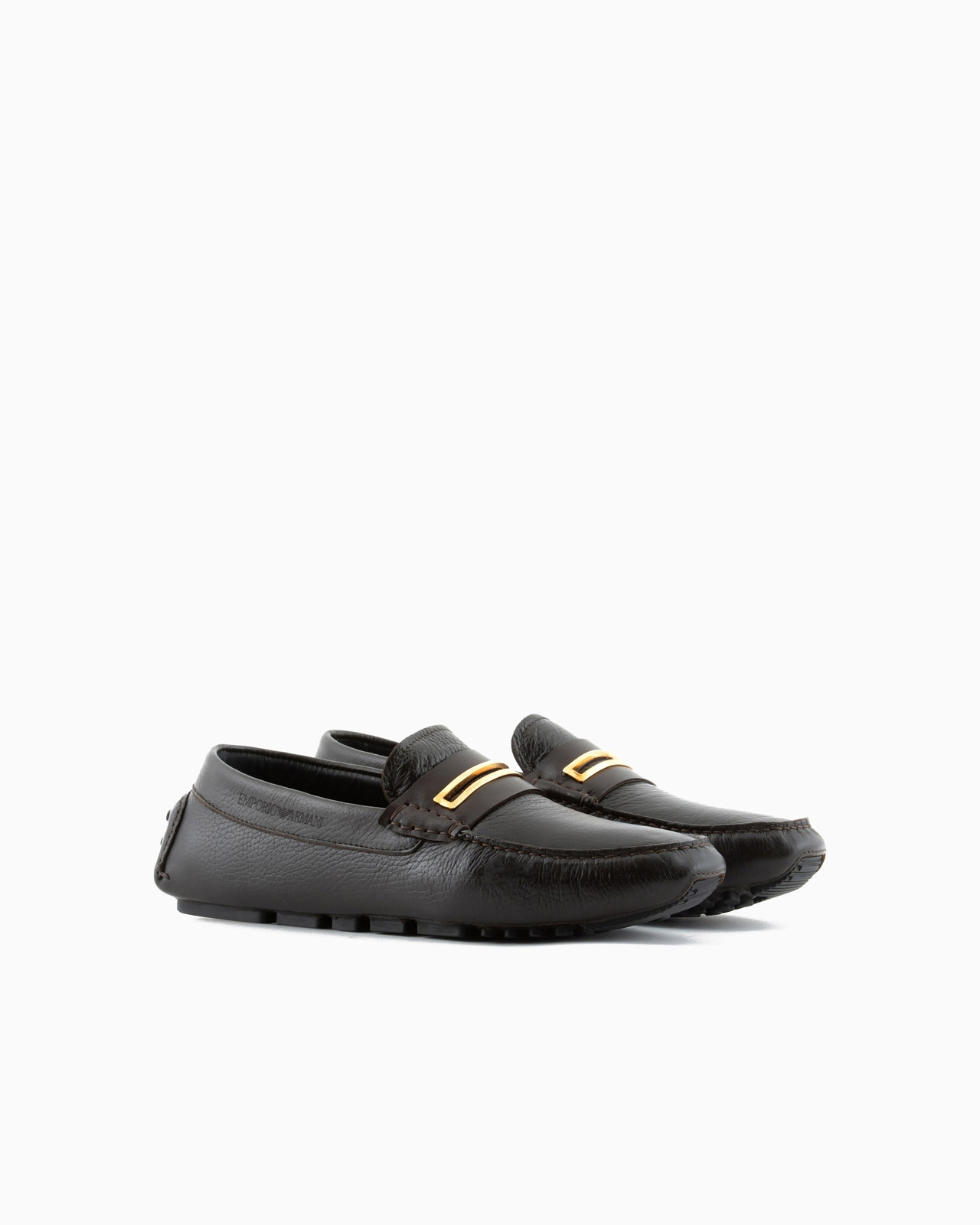 Pebbled leather driving loafers with stirrup bar - 2