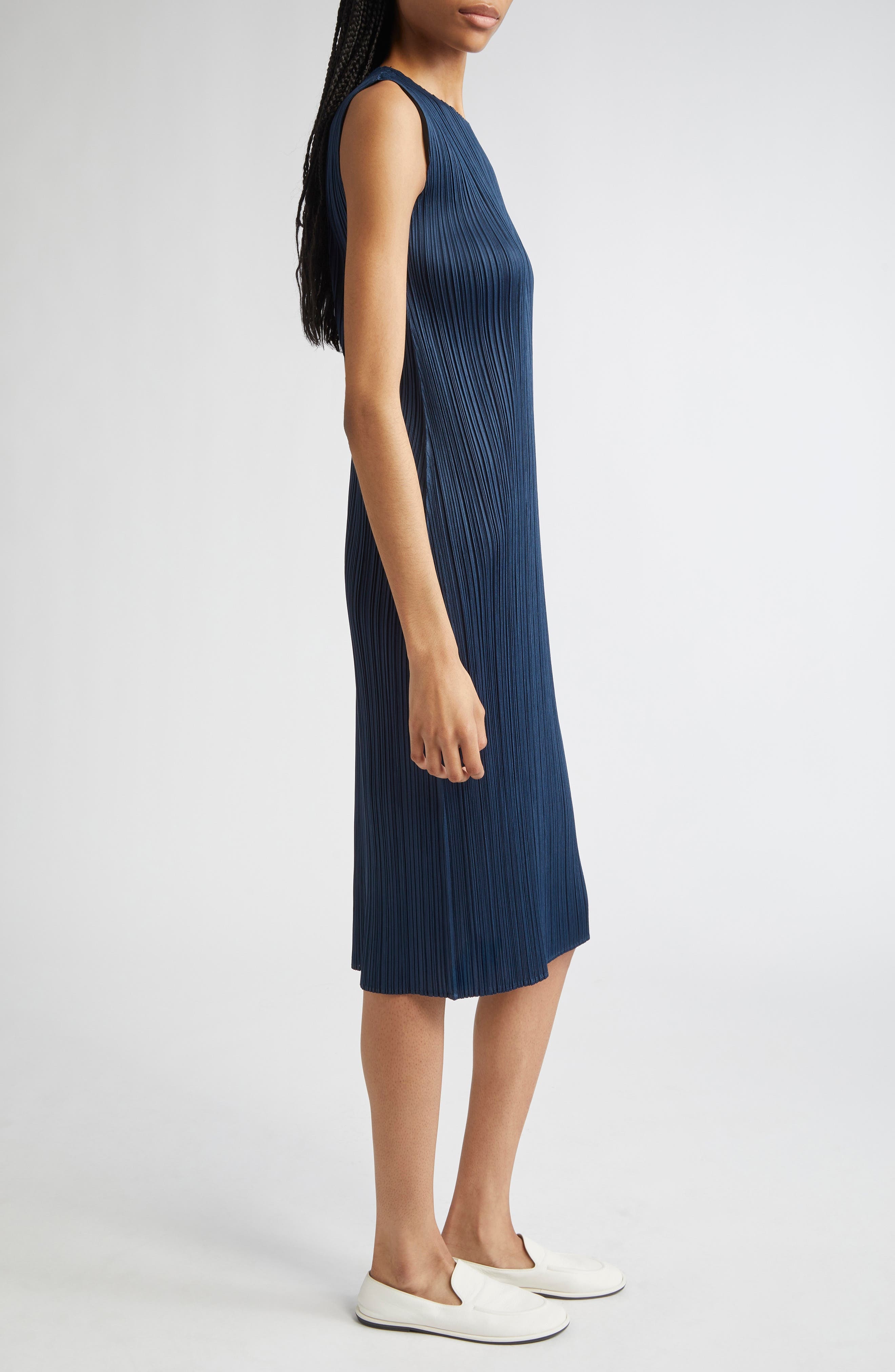 Pleats Please Issey Miyake Monthly Colors April Pleated Dress in Grayish Navy at Nordstrom - 3