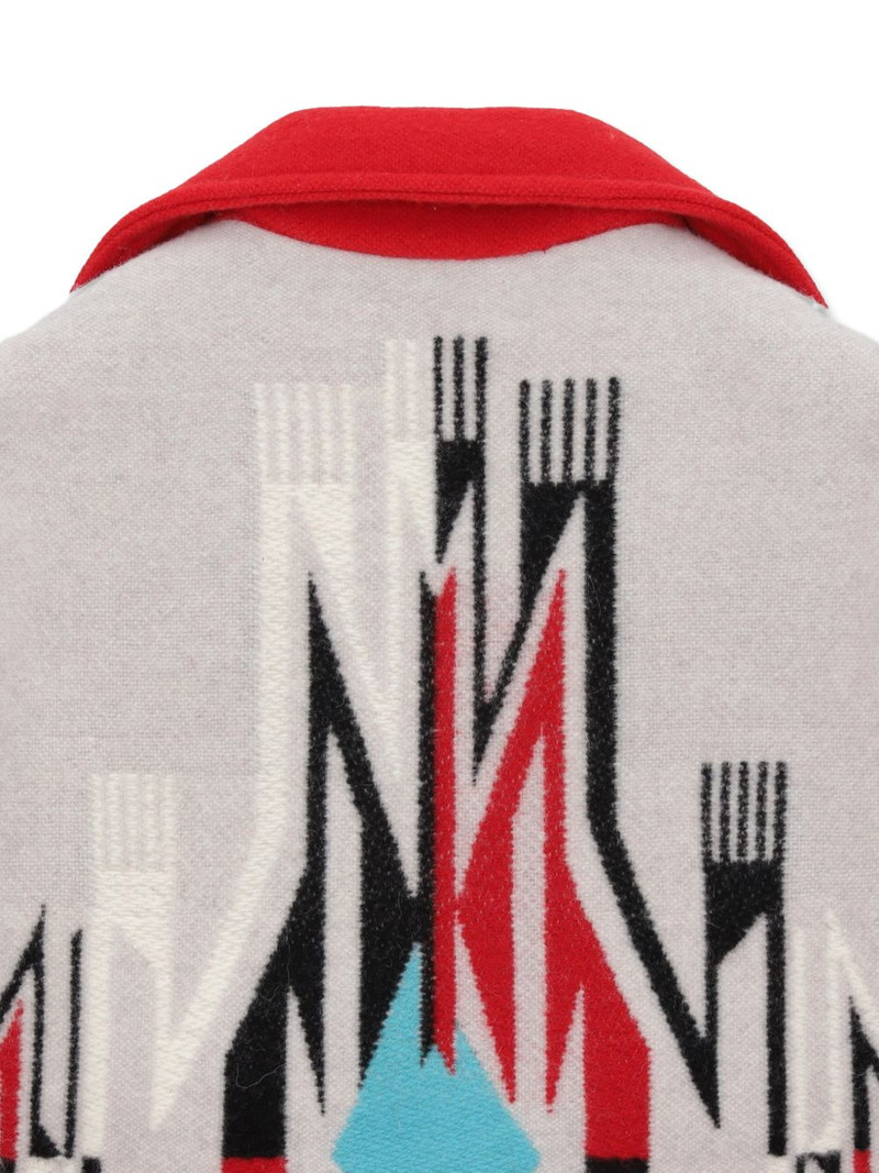 patterned button-fastening jacket 6