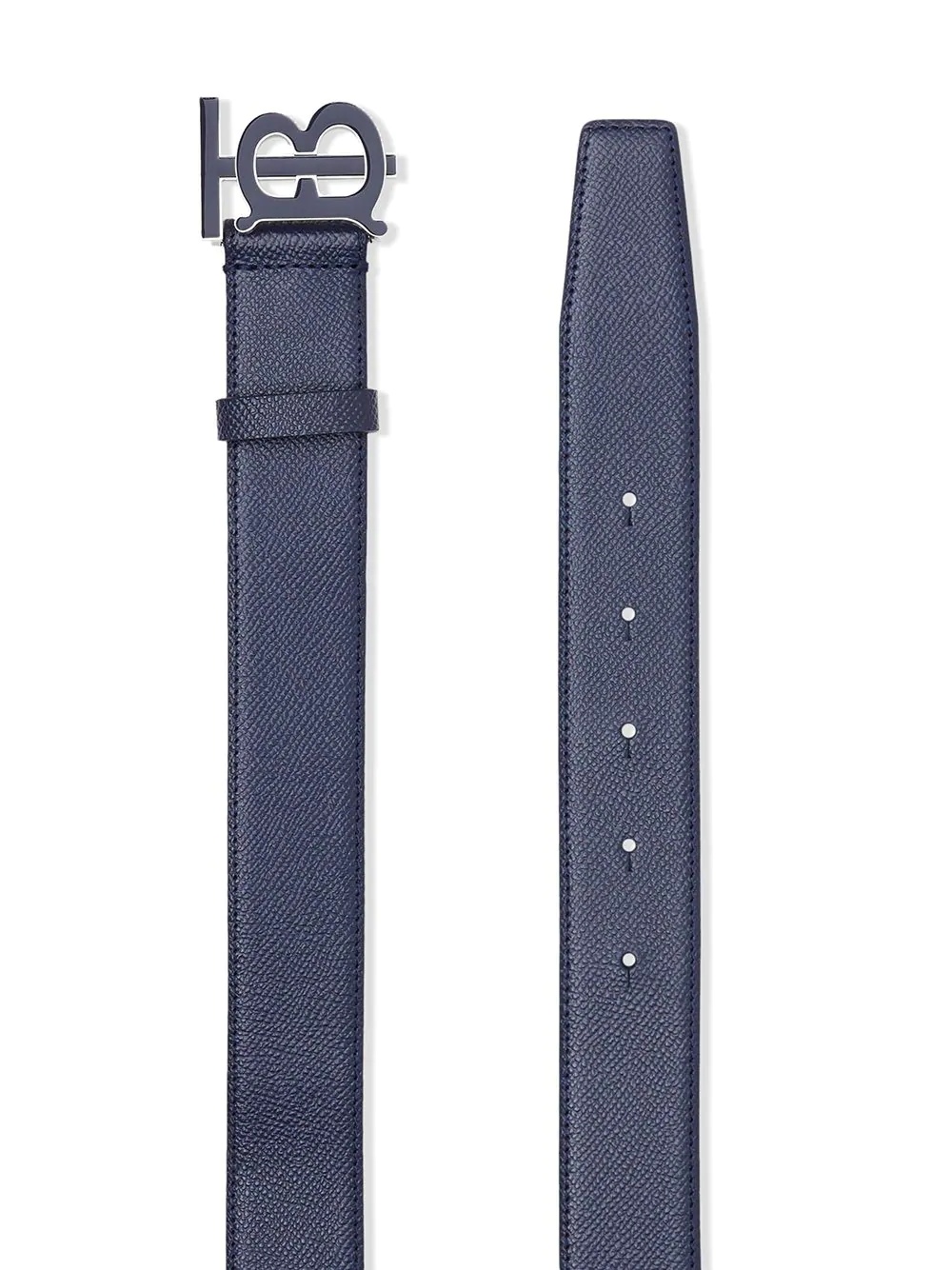 monogram motif grainy belt - 2