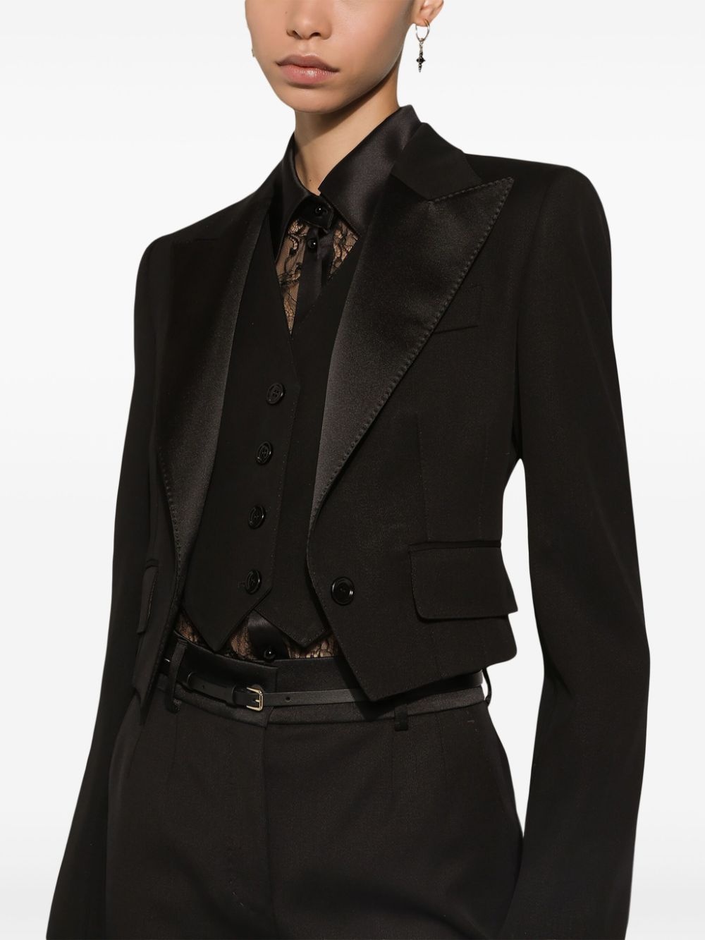 gabardine cropped jacket - 5