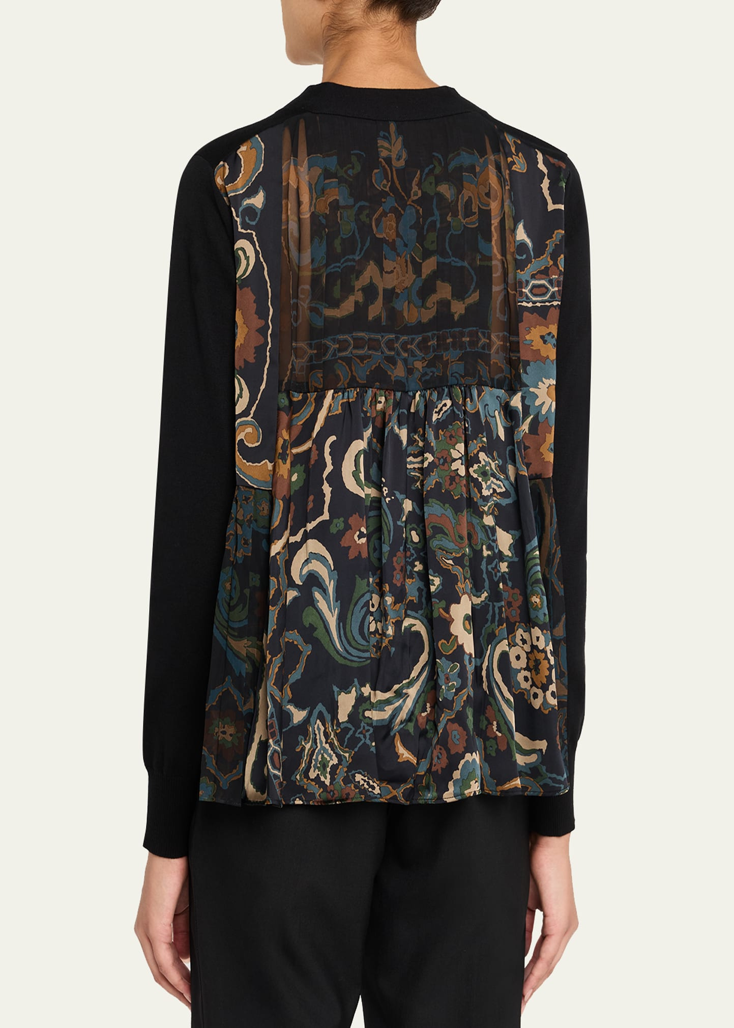 Hybrid Knit & Floral-Print Cardigan - 3