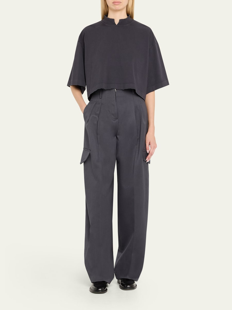 RÙADH The Russel Pleated Wool Barrel Pants outlook