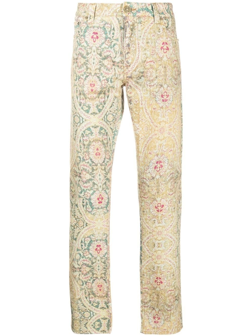 graphic-print straight-leg trousers - 1