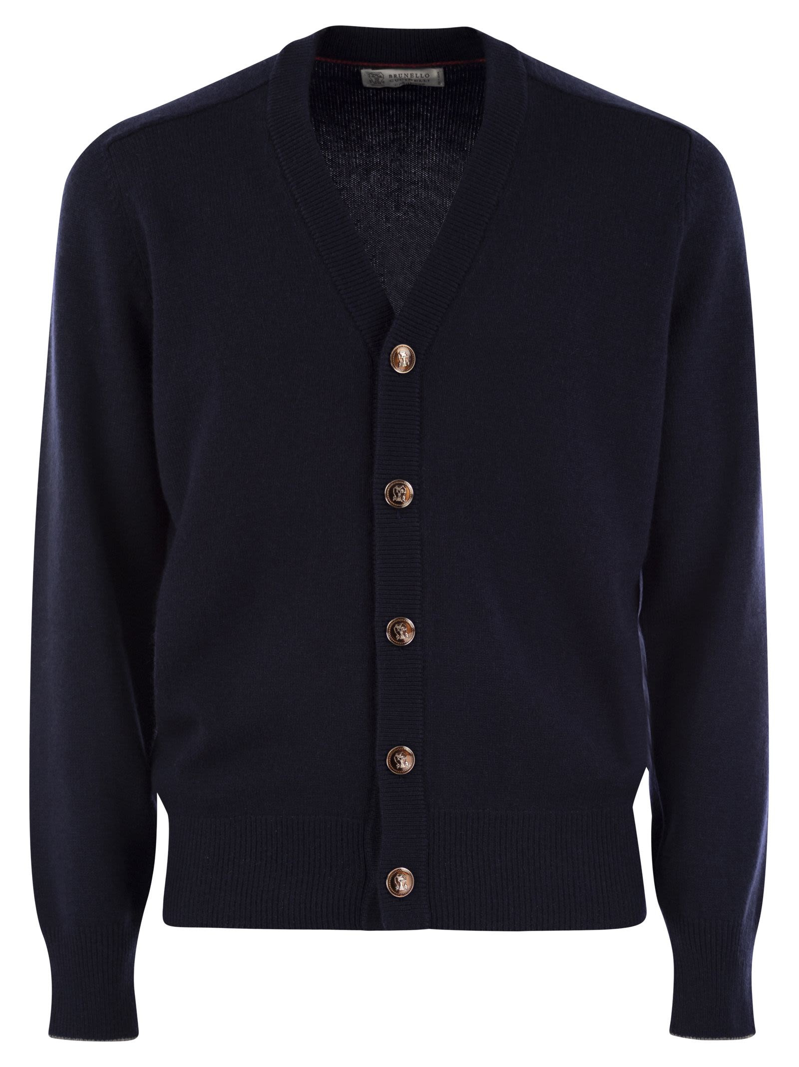 Brunello Cucinelli Men Alpaca, Cotton And Wool Cardigan With Metal Buttons - 1