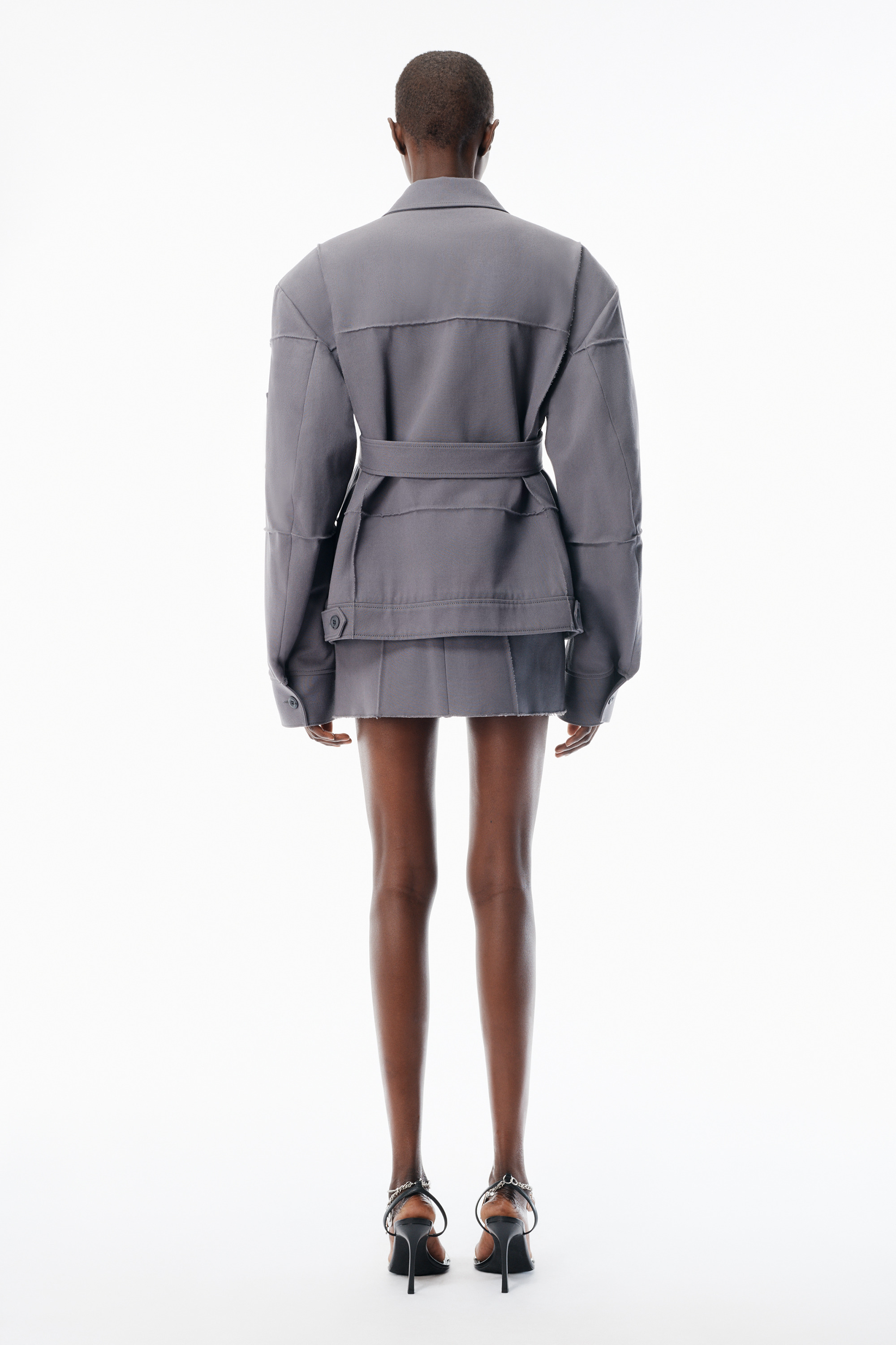 Grey cotton-blend drill jacket - 4
