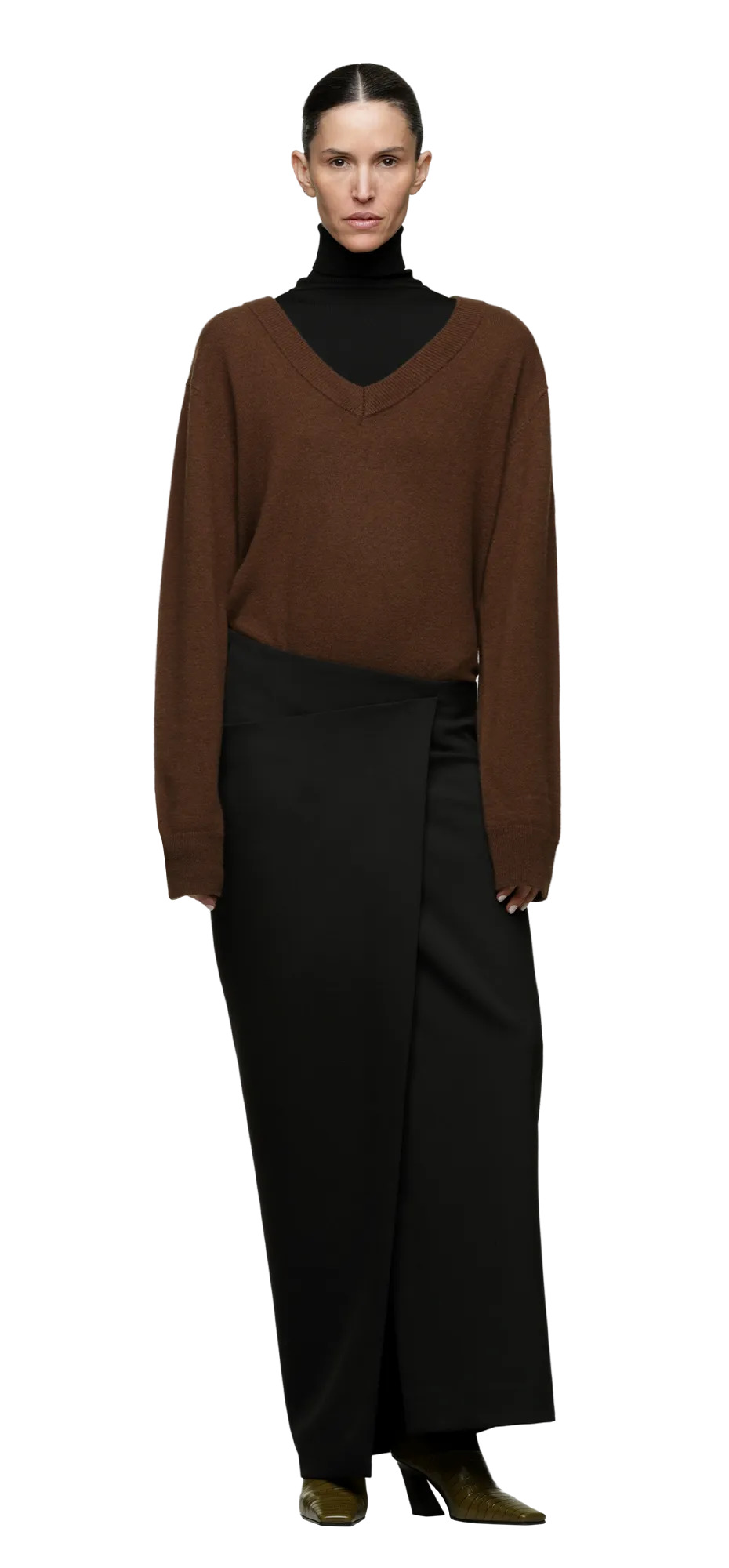 WRAP SKIRT BLACK WOOL - 3
