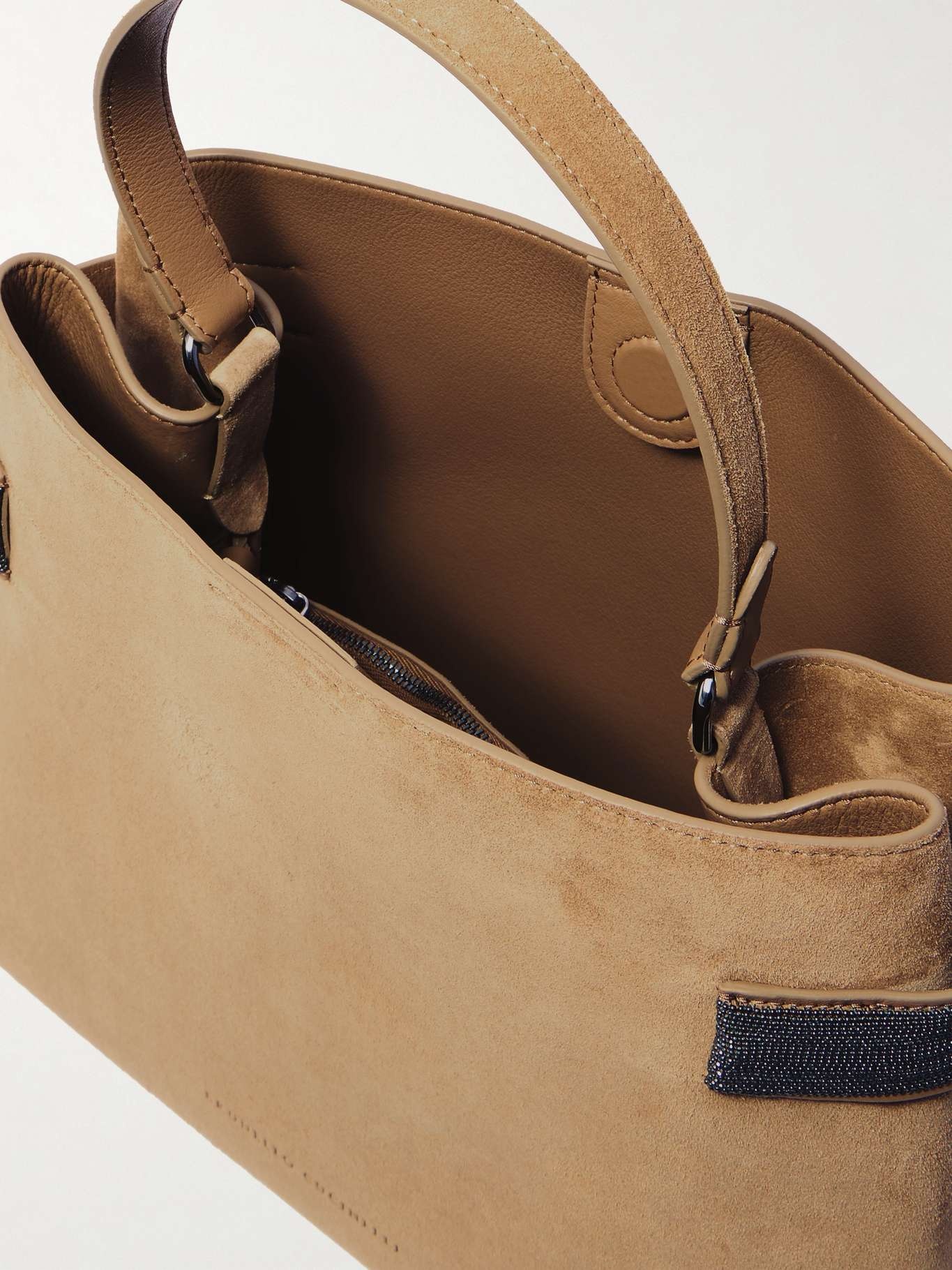 Bead-embellished suede shoulder bag - 5