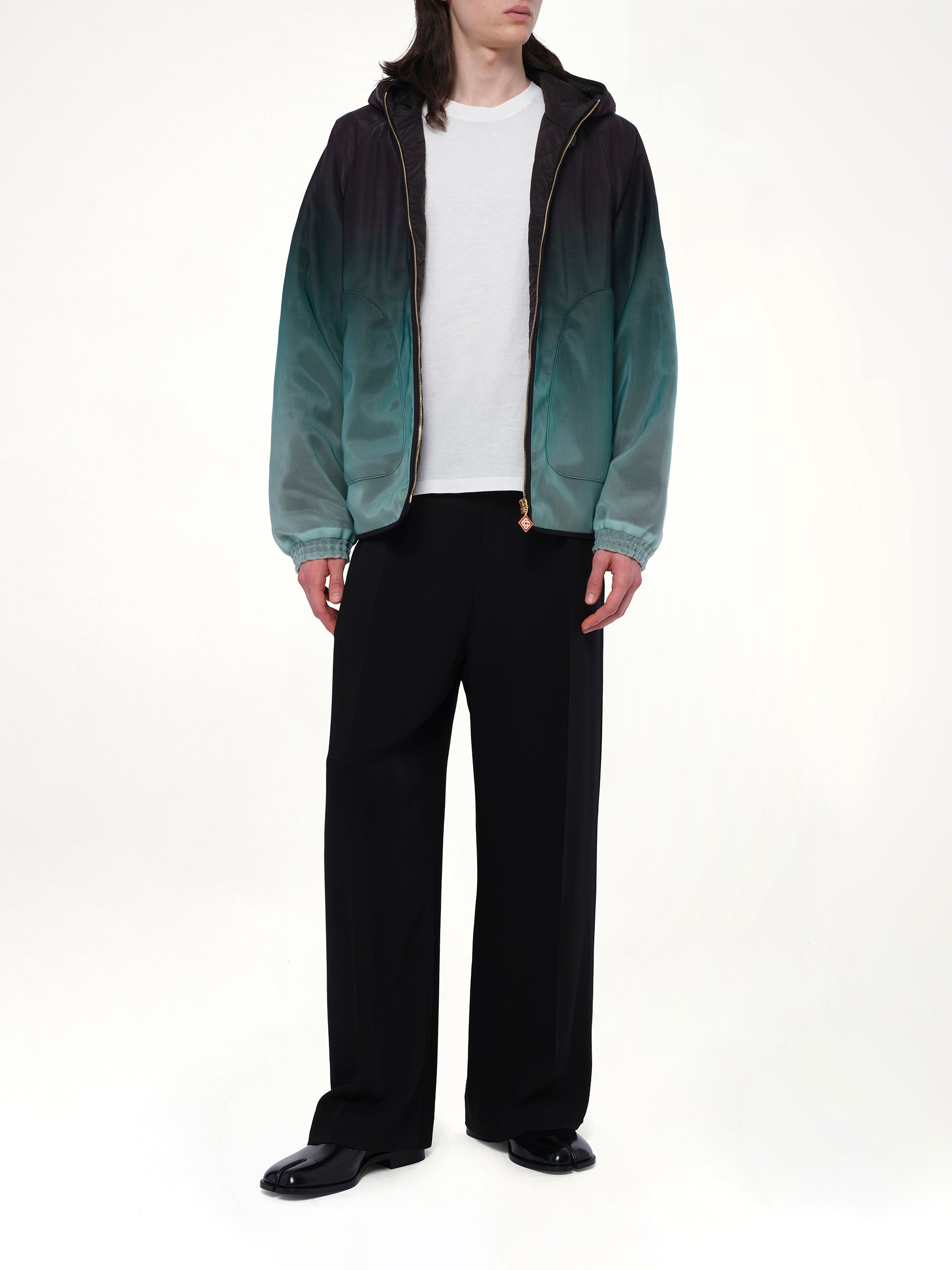 Nylon Gradient Windbreaker in Green - 4