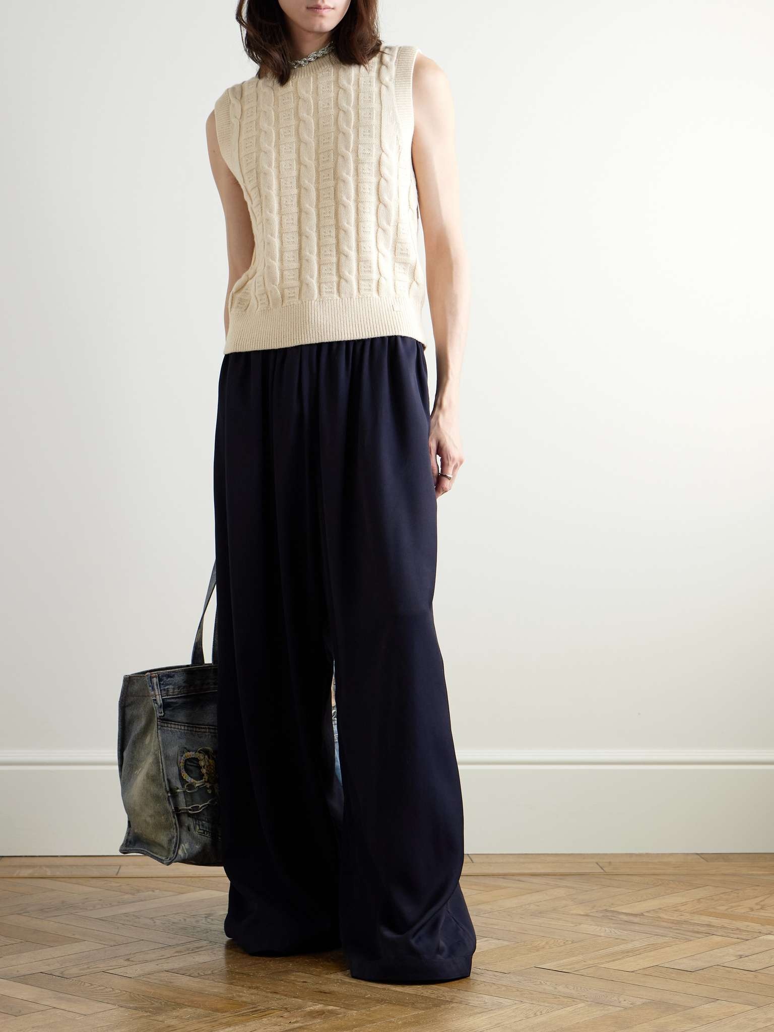 Wide-Leg Woven Sweatpants - 2