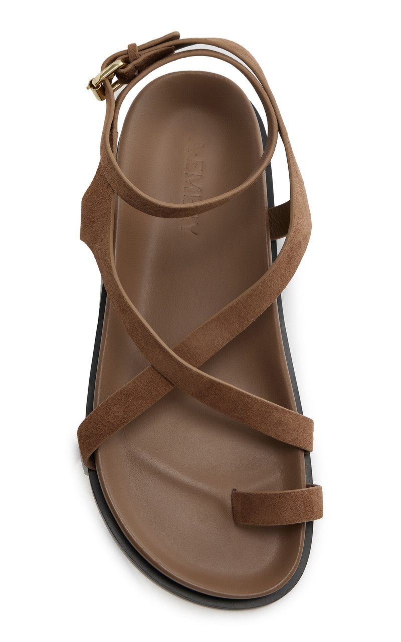 A.EMERY Jalen Slim Suede Sandals tan outlook