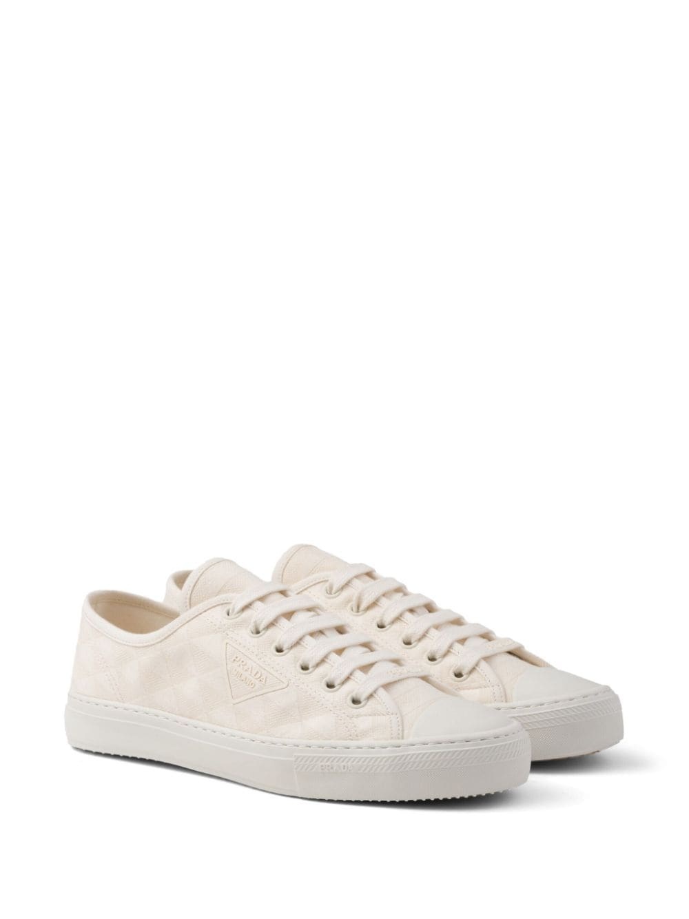 Triangle-logo lace-up sneakers - 2