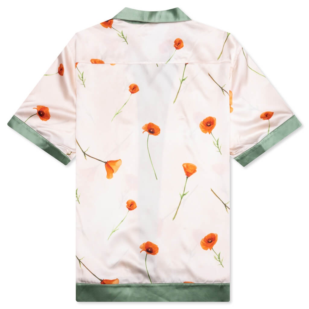 COLOR BLOCK S/S SILK SHIRT - POPPY IVORY - 2