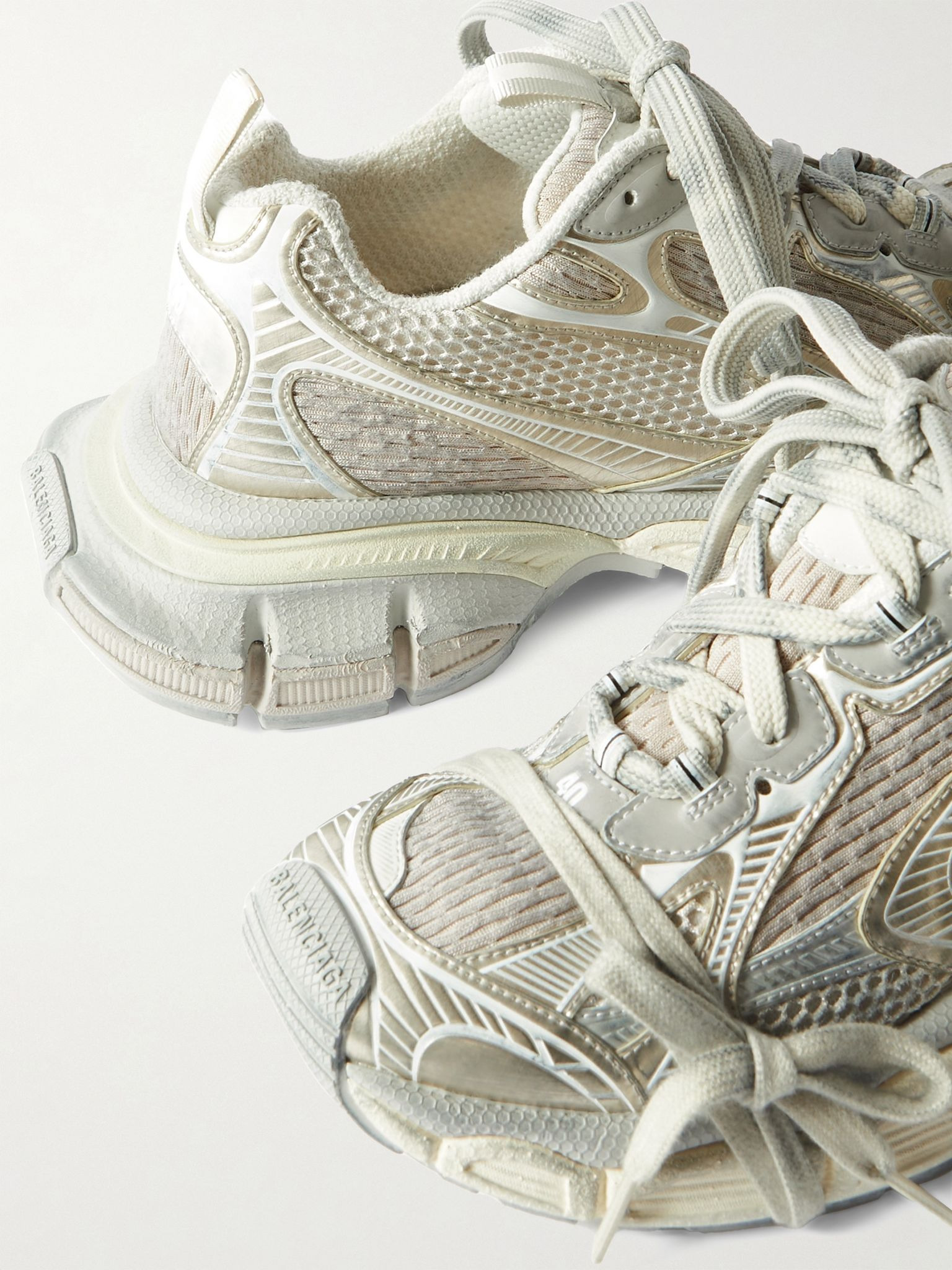 3XL mesh and rubber sneakers Off-white - 4