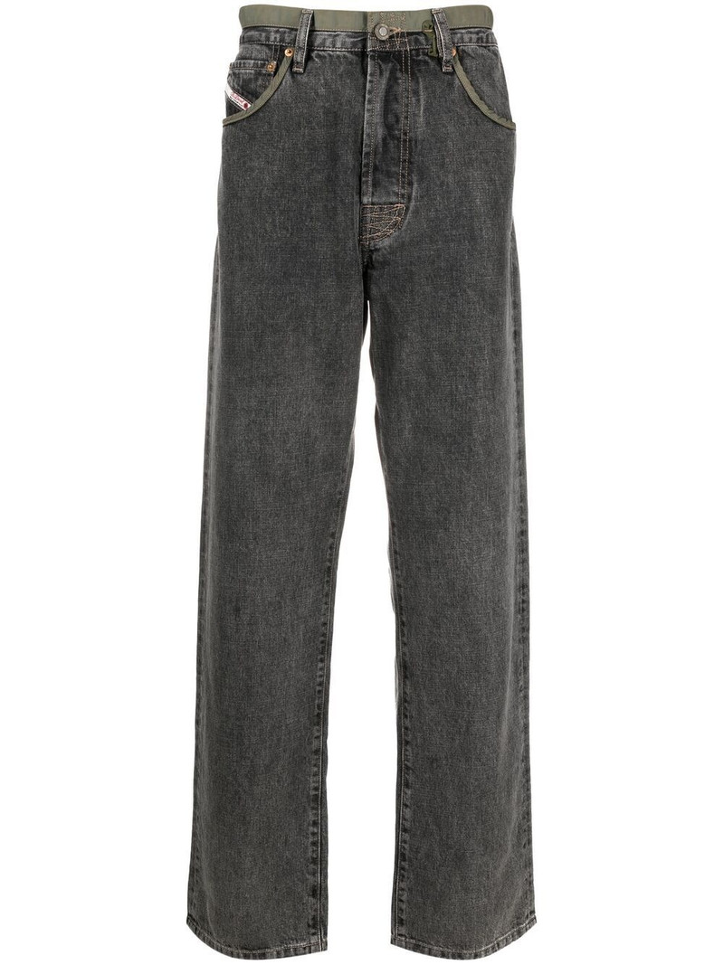 mid-rise straight-leg jeans 1