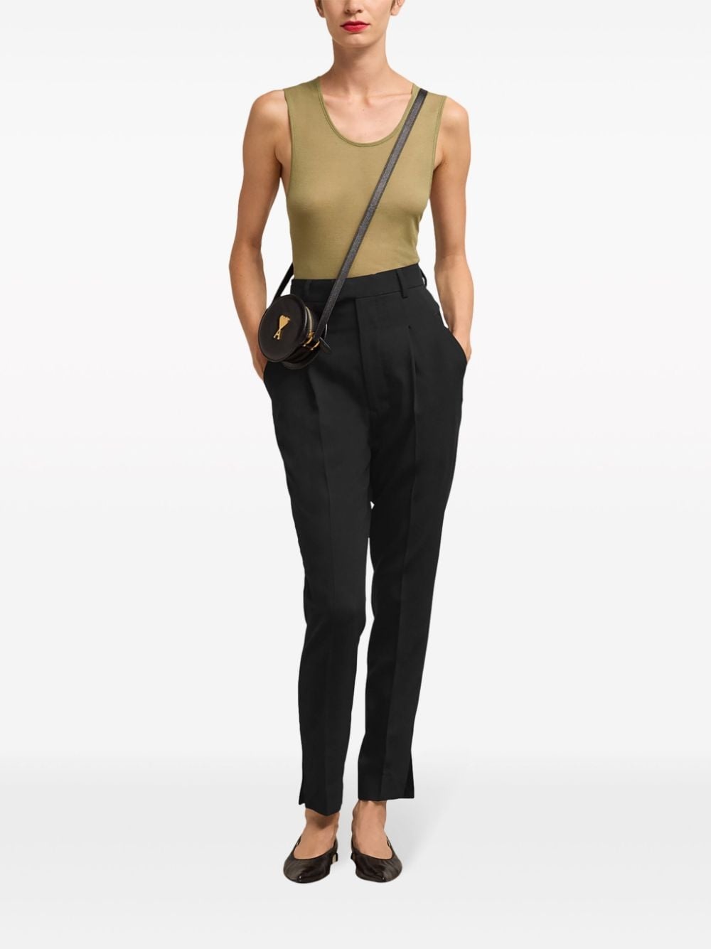 high-waist tapered-leg trousers - 2