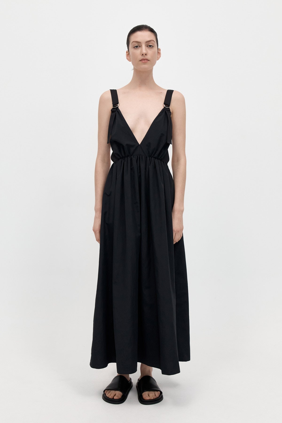 Plunge Sun Dress - Black - 1