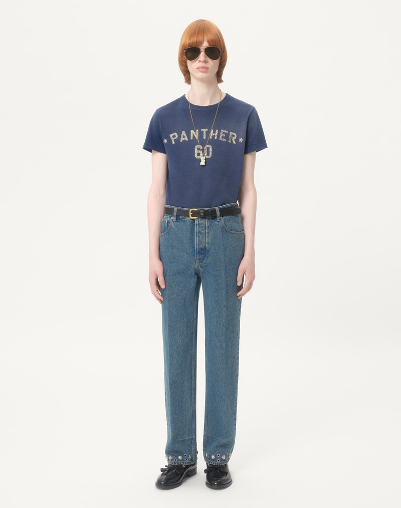 Valentino COTTON T-SHIRT WITH CHEZ VALENTINO PRINT AND PATCH outlook