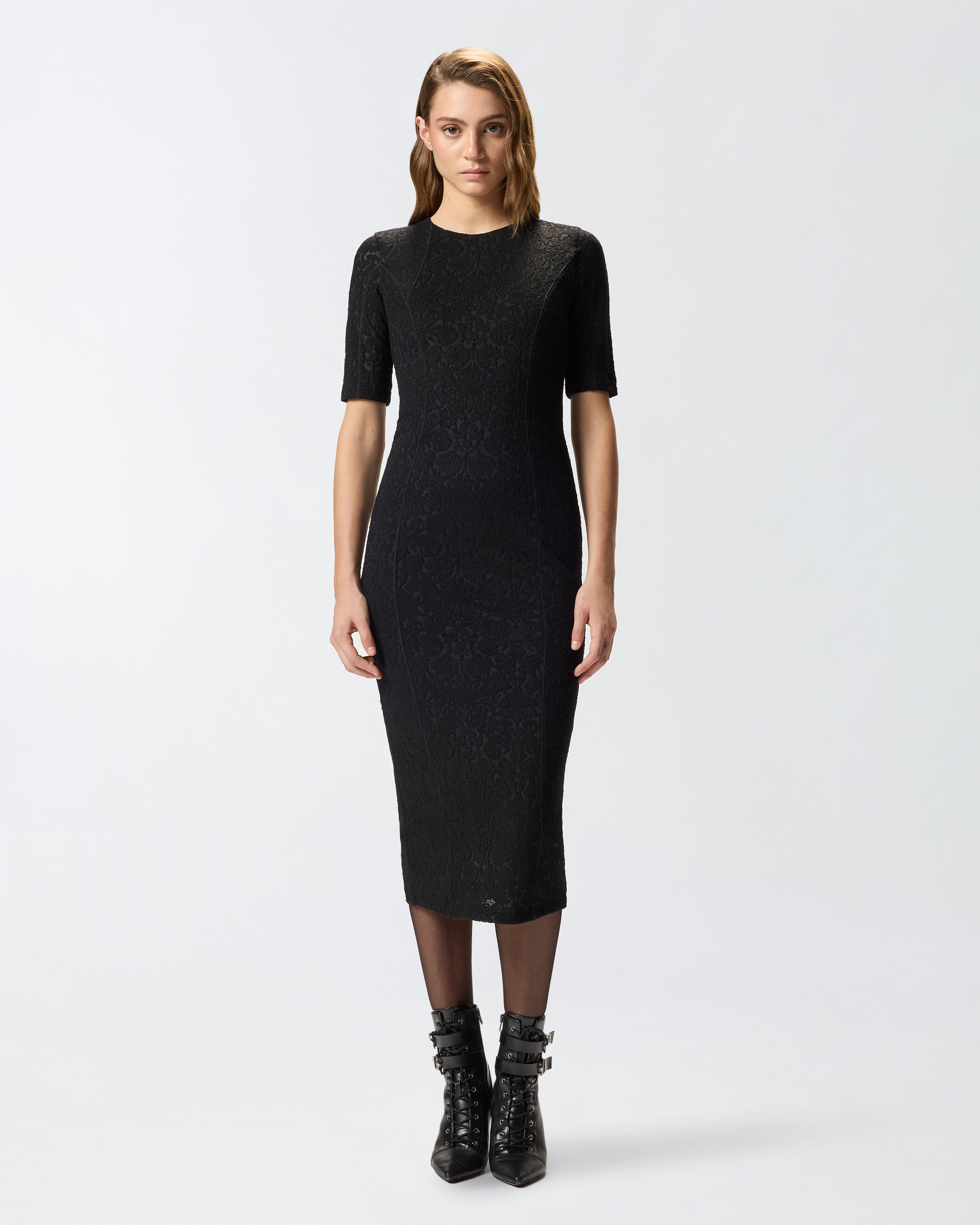 KNIT LACE MIDI DRESS - 2