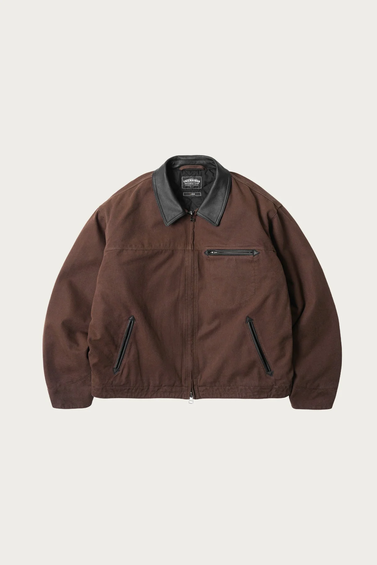 Heavy Canvas Destroyed Work Jacket - Brown - 1
